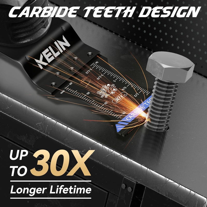 KELIN 6 PCS Carbide and Titanium Multitool Blades Kit, Heavy Duty Oscillating Tool Saw Blades for Steel Bolts Screws Metal Wood Cutting with Hangable Case, Universal Interface Fit Bosch Fein Dewalt - Image 2